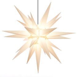 Herrnhuter stjerne - 130cm - Hvid - Plast - Uden Ophng