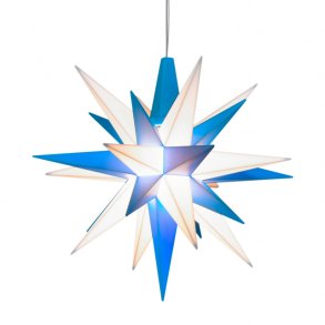 Herrnhuter stjerne - 13cm - Hvid/Bl