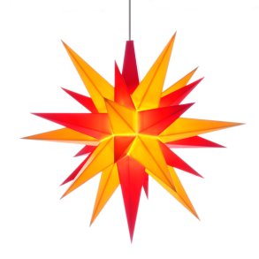 Herrnhuter stjerne - 13cm - Rd/Gul