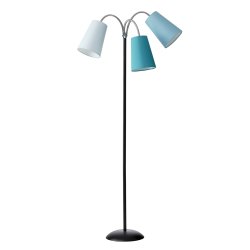 Salsa Gulvlampe - Sort - Inkl. Aqua/Petroleum/Lysebl skrm - Nielsen Light
