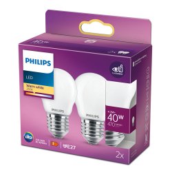 2-Pak LED Krone Pre E27 - 4,3W (40w) - Phillips