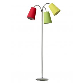 Salsa Gulvlampe - Krom inkl. Rd/Gul/Grn skrm - Nielsen Light
