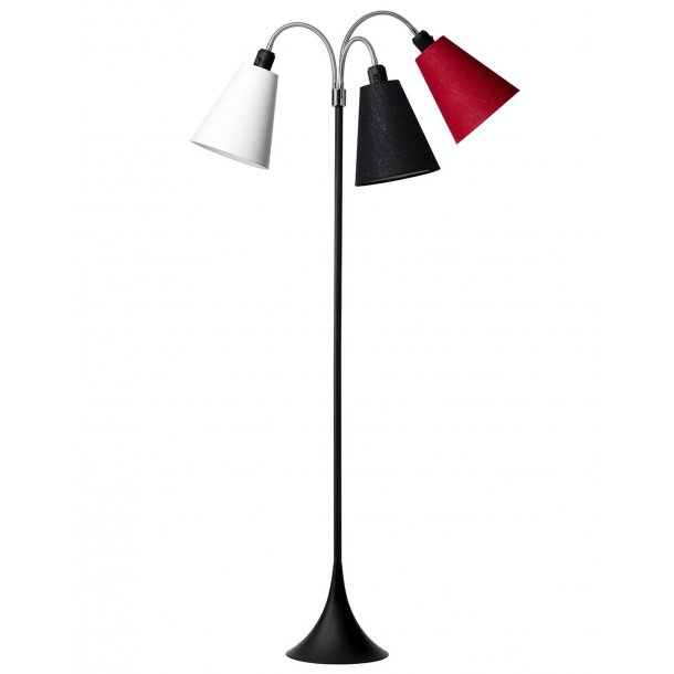 Trafik Gulvlampe - Sort - Hvid/Sort/Rd - Nielsen Light