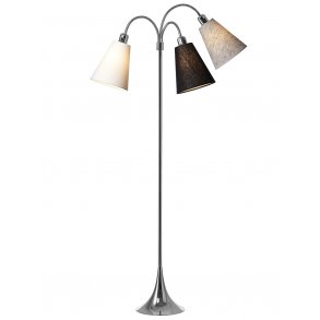Trafik Gulvlampe - Krom - Hvid/Sort/Sort Nistret - Nielsen Light