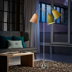 Trafik Gulvlampe - Krom - Nougat/M�rk armygr�n/Lys armygr�n - Nielsen Light