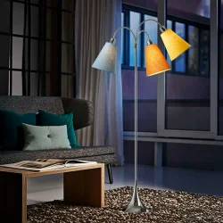 Trafik Gulvlampe - Krom - St�vet bl�/Karry/Sennepsgul - Nielsen Light