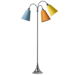 Trafik Gulvlampe - Krom - St�vet bl�/Karry/Sennepsgul - Nielsen Light