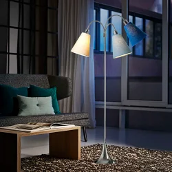 Trafik Gulvlampe - Krom - Creme/St�vet bl�/Havbl� - Nielsen Light