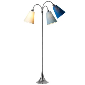 Trafik Gulvlampe - Krom - Creme/St�vet bl�/Havbl� - Nielsen Light