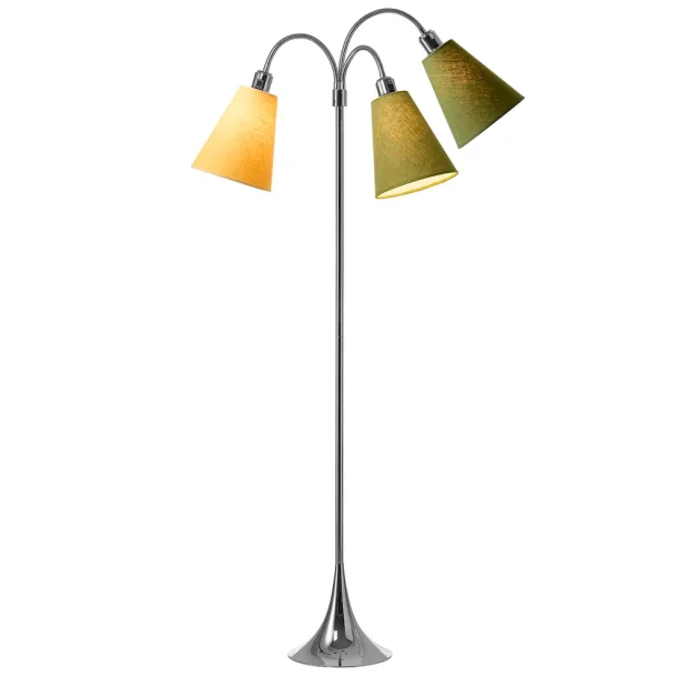 Trafik Gulvlampe - Krom - Ananasgul/Lys armygr�n/M�rk armygr�n - Nielsen Light
