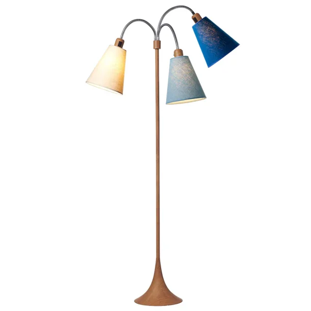 Trafik Gulvlampe - Tr�look - Creme/St�vet bl�/Havbl� - Nielsen Light