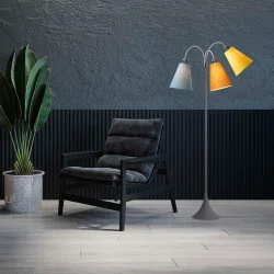 Trafik Gulvlampe - Soft Gr� - St�vet bl�/Karry/Sennepsgul - Nielsen Light