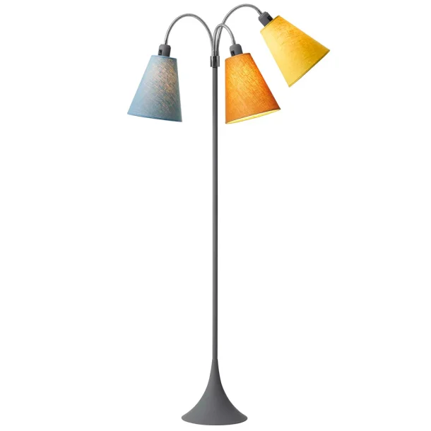 Trafik Gulvlampe - Soft Gr� - St�vet bl�/Karry/Sennepsgul - Nielsen Light