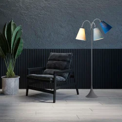 Trafik Gulvlampe - Soft Gr� - Creme/St�vet bl�/Havbl� - Nielsen Light