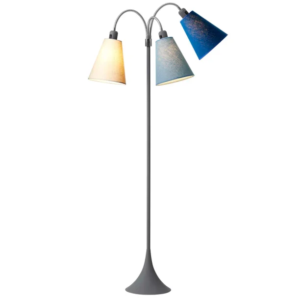 Trafik Gulvlampe - Soft Gr� - Creme/St�vet bl�/Havbl� - Nielsen Light