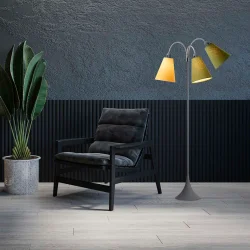 Trafik Gulvlampe - Soft Gr� - Ananasgul/Lys armygr�n/M�rk armygr�n - Nielsen Light