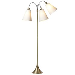 Trafik Gulvlampe - Antik Messing - Hvid/Hvid/Hvid - Nielsen Light