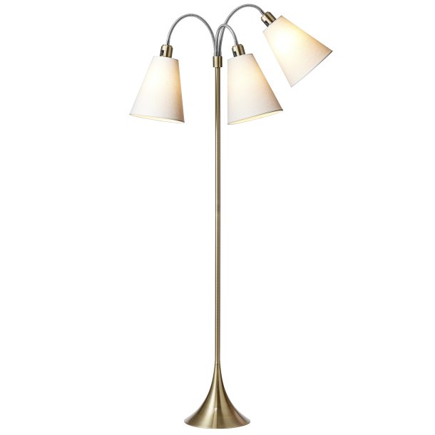 Trafik Gulvlampe - Antik Messing - Hvid/Hvid/Hvid - Nielsen Light