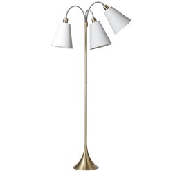 Trafik Gulvlampe - Antik Messing - Hvid/Hvid/Hvid - Nielsen Light