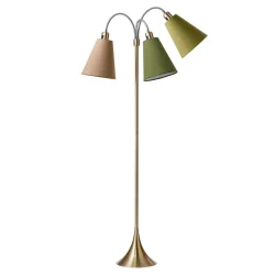Trafik Gulvlampe - Antik Messing - Nougat/M�rk Armygr�n/Lys Armygr�n - Nielsen Light