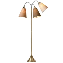 Trafik Gulvlampe - Antik Messing - Nougat/Kakaobrun/Sand - Nielsen Light