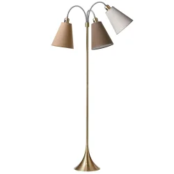 Trafik Gulvlampe - Antik Messing - Nougat/Kakaobrun/Sand - Nielsen Light