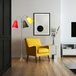 Trafik Gulvlampe - Antik Messing - R�d/Skovgr�n/Gul - Nielsen Light