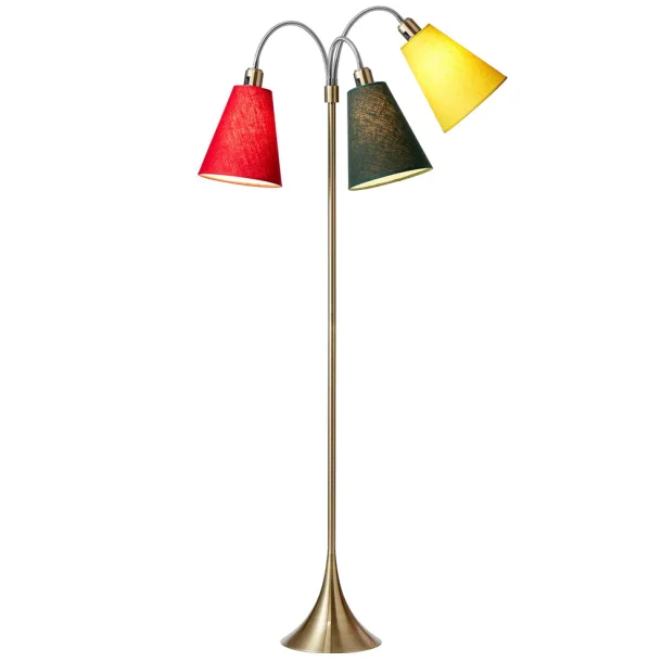 Trafik Gulvlampe - Antik Messing - R�d/Skovgr�n/Gul - Nielsen Light