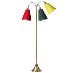 Trafik Gulvlampe - Antik Messing - R�d/Skovgr�n/Gul - Nielsen Light
