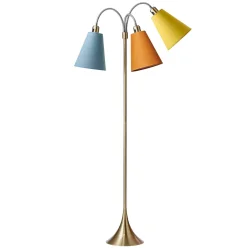 Trafik Gulvlampe - Antik Messing - St�vet Bl�/Karry/Sennepsgul - Nielsen Light