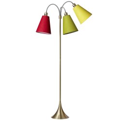 Trafik Gulvlampe - Antik Messing - Rd/Limegrn/Gul - Nielsen Light