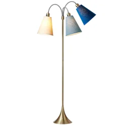 Trafik Gulvlampe - Antik Messing - Creme/St�vet Bl�/Havbl� - Nielsen Light