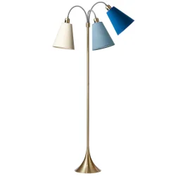 Trafik Gulvlampe - Antik Messing - Creme/St�vet Bl�/Havbl� - Nielsen Light