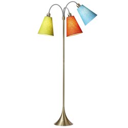 Trafik Gulvlampe - Antik Messing - Limegrn/Orange/Turkis - Nielsen Light