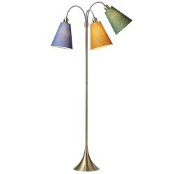 Trafik Gulvlampe - Antik Messing - Dalabl/Karry/Grsgrn - Nielsen Light