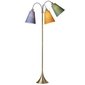 Trafik Gulvlampe - Antik Messing - Dalabl/Karry/Grsgrn - Nielsen Light