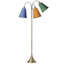 Trafik Gulvlampe - Antik Messing - Dalabl/Karry/Grsgrn - Nielsen Light