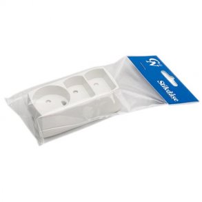 3-Stiksd�se u/ledning, Hvid