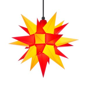 Herrnhuter stjerne - 40cm - Gul/Rd - Plast - Uden Ophng