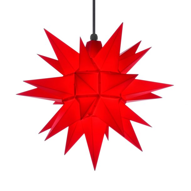 Herrnhuter stjerne - 40cm - Rd - Plast - Uden Ophng