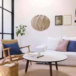 Jasmin Rund Pendel - Hvid Oph�ng - Lys Sand - �40 - Nielsen Light
