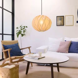 Jasmin Rund Pendel - Sort Oph�ng - Lys Sand - �40 - Nielsen Light