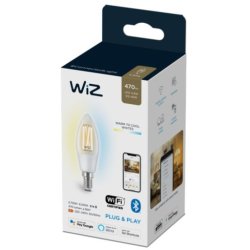 Wiz E14 LED Pre - 470lm - Filament Kerte Klar - Justerbar Hvid - Wiz