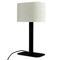 Calix Bordlampe Med Oval Stofskrm - Natur/Sort - 20 - Dyberg Larsen