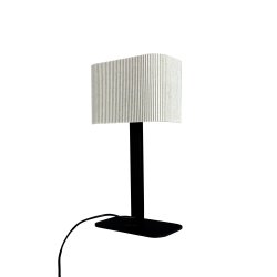 Calix Bordlampe Med Oval Stofskrm - Natur/Sort - 20 - Dyberg Larsen