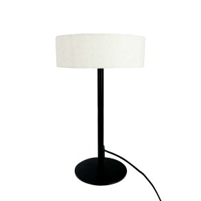 Calix Bordlampe Med Stofskrm - Natur/Sort - 25 - Dyberg Larsen