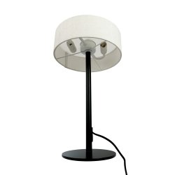 Calix Bordlampe Med Stofskrm - Natur/Sort - 25 - Dyberg Larsen