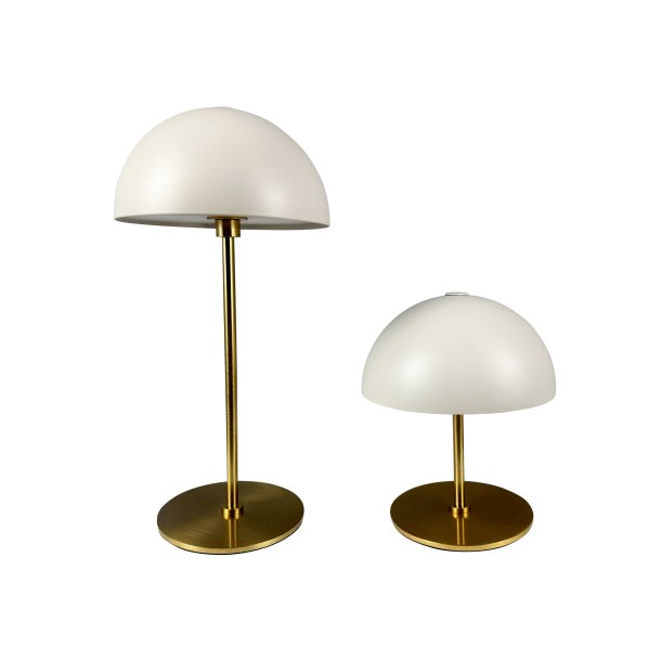 Along Mini Genopladelig Bordlampe - 3-Trin - 2 stk I ske - Baige/Messing - Dyberg Larsen