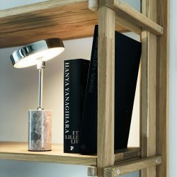 Starlight Genopladelig Bordlampe - Krom/Gr Marmor - 3-Trin - Dyberg Larsen