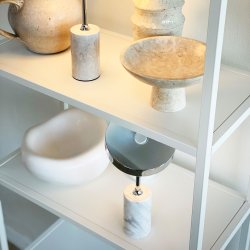 Starlight Genopladelig Bordlampe - Krom/Hvid Marmor - 3-Trin - Dyberg Larsen